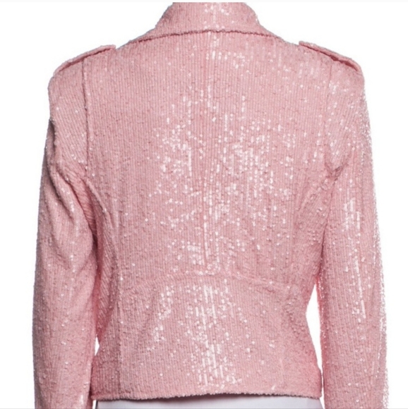 Generation Love Pink Sequin Moto Jacket Size XS - Picture 4 of 4